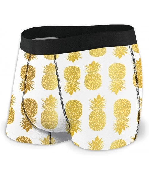 Boxer Briefs Underwear Customized Stretch Boxer Briefs Gold Snowflake Pattern Zigzag Christma_F - Color4 - CF1939AD773