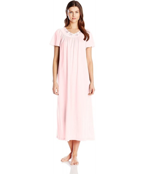 Nightgowns & Sleepshirts Women's Petals 53 Inch Short Flutter Sleeve Long Gown - Pink - CH114WXMCGD