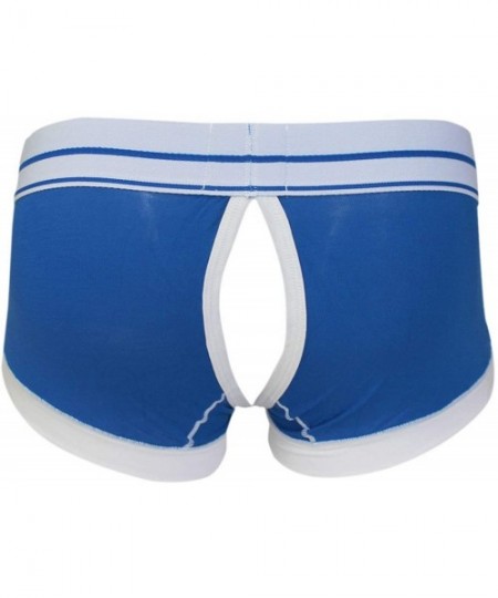 Boxer Briefs Mens Low Rise Bulge Pouch Boxer Briefs Underwear Jockstrap Shorts Underpants - Blue - C4193X0YOUX