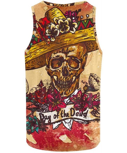 Undershirts Men's Muscle Gym Workout Training Sleeveless Tank Top Skull Collection - Multi8 - C919DLONOKH
