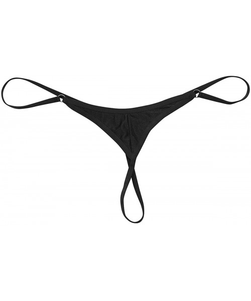 Panties Women T Back G-String Thongs Micro Panty - Black - C8189IWSOX6