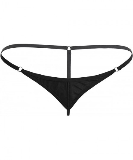 Panties Women T Back G-String Thongs Micro Panty - Black - C8189IWSOX6