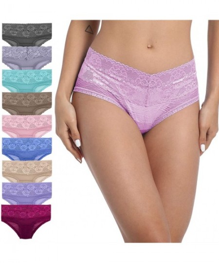 Panties Lace Hipster-Panties Pack of 8- Assorted 8 Colors - 8 Pack Assorted B - CT198R8DEKY