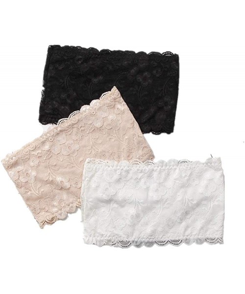 Camisoles & Tanks Lace Anti-Emptied Chest Wrap Stretchy One-Piece Wrapped Chest 1PC Vest Underwear - Black - CT19E7GUKWR