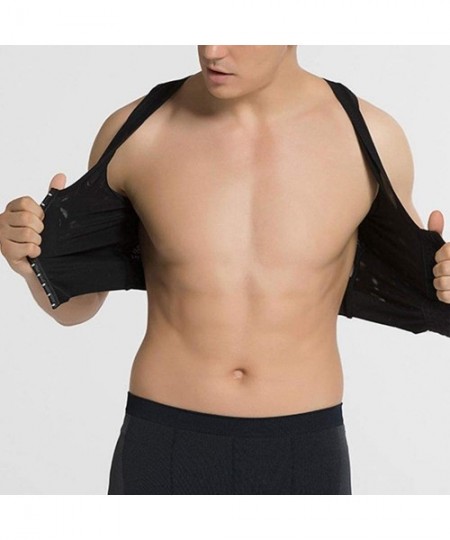 Shapewear Men Chest Shaper Vest- Men's Bra Male Shaper Compression Body Posture Corrector Back Brace Support Hooks Control To...
