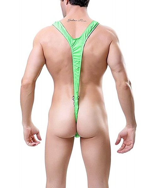 Bikinis Set Of 2 Mens Borat Mankini Underwear Costume Swimsuit Thong Halloween - Green - CD185Q3RXKK