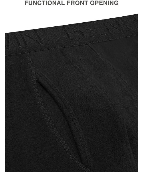 Thermal Underwear Men's Ultra Soft Winter Warm Base Layer Top & Bottom Fleece Lined Thermal Set Long John - Black - C418XIXZ8Y7