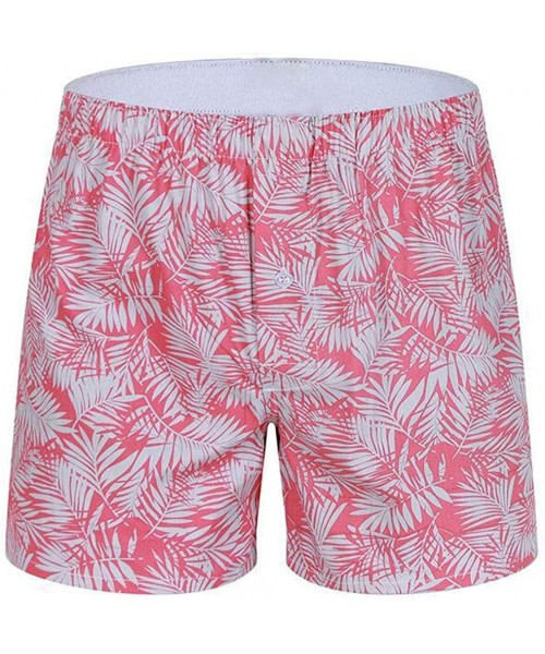 Boxer Briefs Men's Boxer Briefs Pajama Casual Household Arrow Home Shorts Pants Underwear Hot - Pink - C018Y6H7YSA
