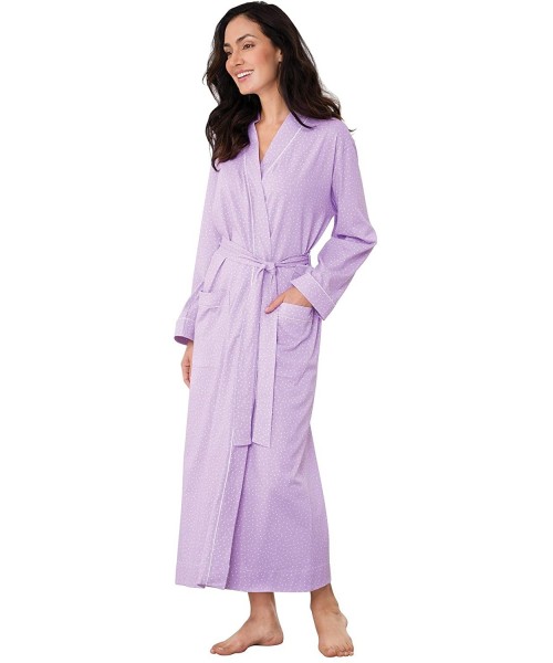 Robes Long Women's Cotton Robes - Soft Robe Womens - Lavender - CE18L8YUUHW
