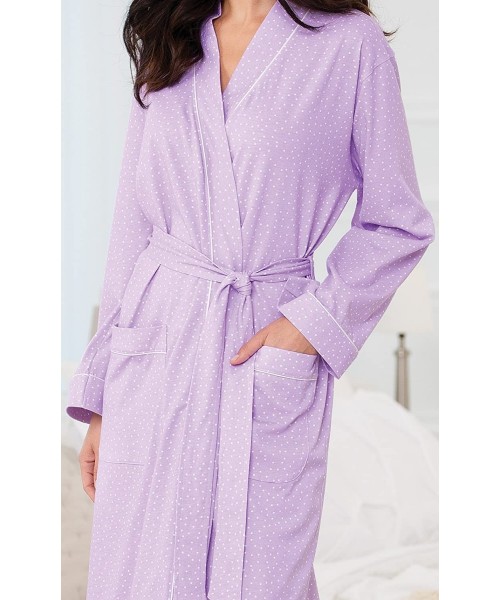 Robes Long Women's Cotton Robes - Soft Robe Womens - Lavender - CE18L8YUUHW