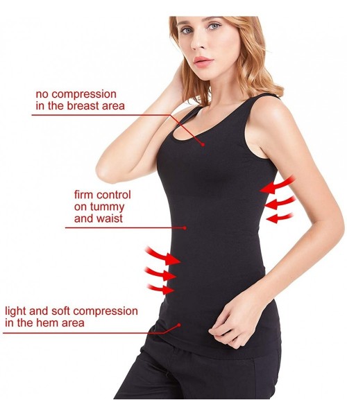 Shapewear Women's Shapewear Tank Tops Slimming Camisole Compression top with Firm Tummy Control - U-black - CY18QQ9LMHD