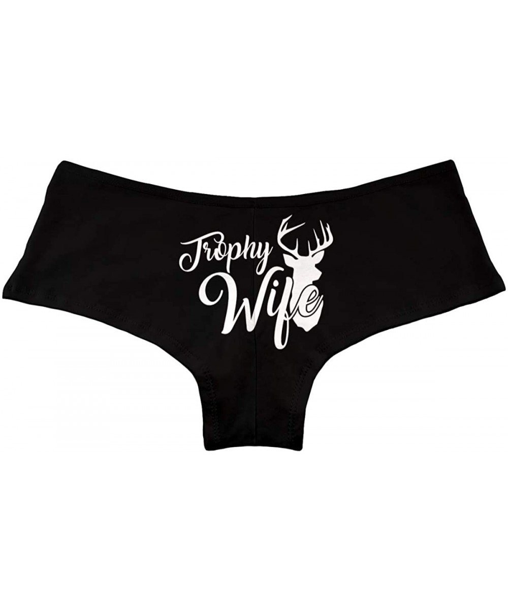Trophy Wife Buck Women's Boyshort Underwear Panties - Black - CB19342GGZQ