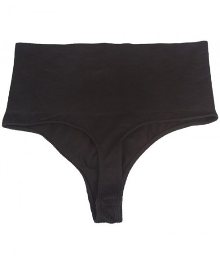 Shapewear Women Middle Waist Thong Shapewear Panty Waist Cincher Tummy Control Underwear - Black - CJ18WDXQTE5