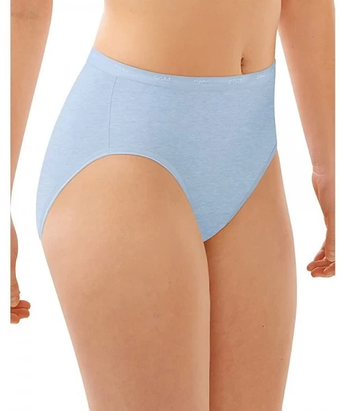 Panties Women's Full Fit Cotton Stretch Hi-Cut Panty - Blue Tulle Heather - C512NTUV88K