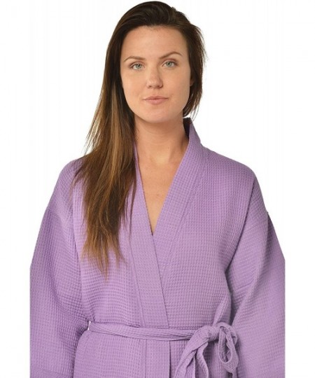 Robes Women's Waffle Weave Spa Robe - Purple - C6116GIZD7R