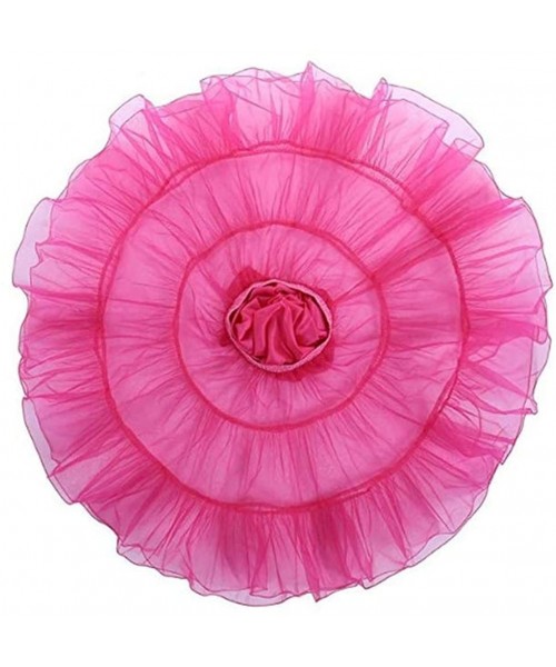 Slips Women's Puffy Chiffon Petticoat Dress Tutu Skirt Lolita Dress - Rose Red - C019DYQ4C0W