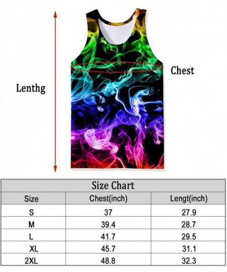Undershirts Men's All Over Print Funny Tank Tops Breathable Summer Casual Sleeveless Beach Graphic Tee/Swimming Trunks - Fog-...