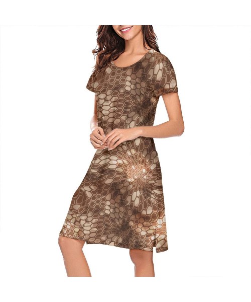 Nightgowns & Sleepshirts Womens Camouflage America Flag Short Sleeve Nightgown Soft Sleeping Shirts Loungewear Nightshirts Br...