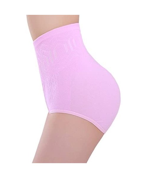Shapewear Soft Underpants Briefs Panties for Women Cotton Underwear High Waist Control Body Shaper Slimming Pants - Pink - C6...