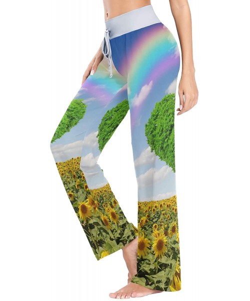 Bottoms Women's Fashion Yoga Pants Palazzo Casual Print Wide Leg Lounge Pants Comfy Casual Drawstring Long Pajama Pants - Hea...