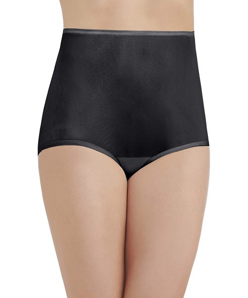 Panties Women's Perfectly Yours Traditional Nylon Brief Panties - Midnight Black - C01117J57S5