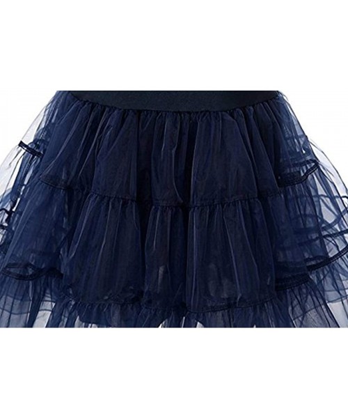 Slips Women's 50s Vintage Petticoat-Tutu Underskirts - Navy Blue - C012OBMVK86