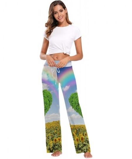 Bottoms Women's Fashion Yoga Pants Palazzo Casual Print Wide Leg Lounge Pants Comfy Casual Drawstring Long Pajama Pants - Hea...
