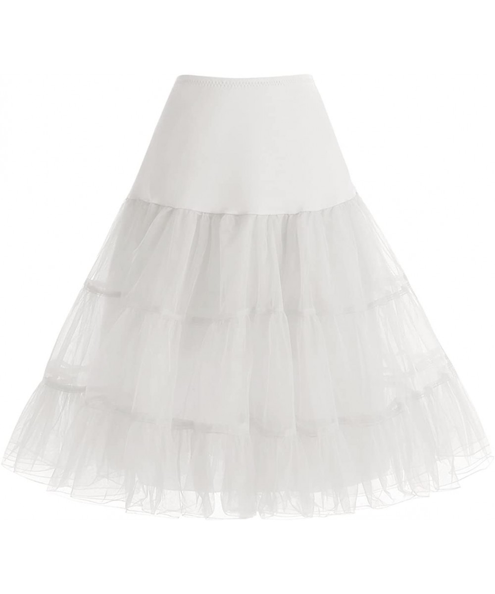 Slips Women's Vintage 50s Petticoat Skirts Crinoline Tutu Underskirt Dress - Ivory - CF183O6DIW9