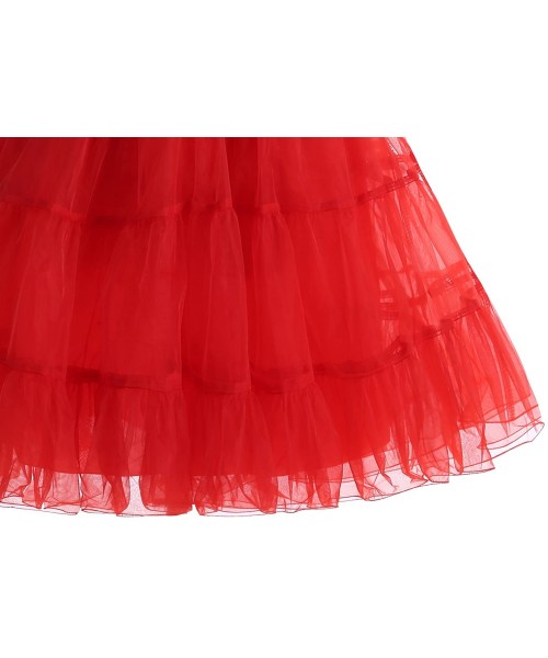 Slips Women's Vintage 50s Petticoat Skirts Crinoline Tutu Underskirt Dress - Ivory - CF183O6DIW9