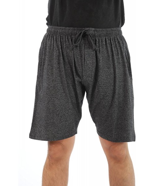 Sleep Bottoms Men's Pajama Shorts Sleepwear PJs - Black Melange - CU189L3WGHQ