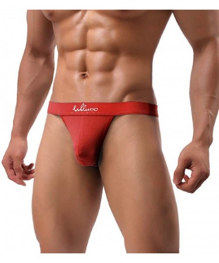 G-Strings & Thongs Men's Thongs Underwear- Low Rise Stretch Sexy Mesh G-String Quick Dry Jockstrap Athletic Supporters Multip...