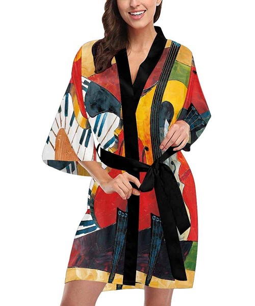 Robes Custom Night Sky Deer Tree Women Kimono Robes Beach Cover Up for Parties Wedding (XS-2XL) - Multi 4 - CA194S5GC0C
