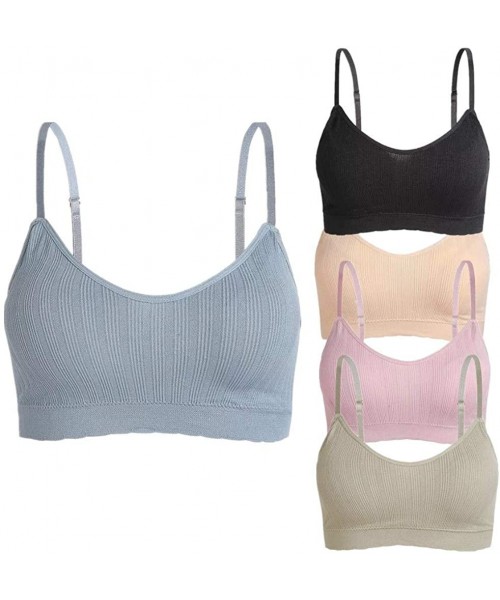 Camisoles & Tanks Mini Camisole Bra Wireless Sports Daily Sleep Tank Top with Adjustable Straps for Women 2/3Pack - Pink/Geig...