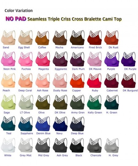 Bras Womens Comfort Cami Crop Top Seamless Crisscross Front Strappy NO PDDED Bralette Sports Bra Top (S~3XL) - Nt58-charcoal ...