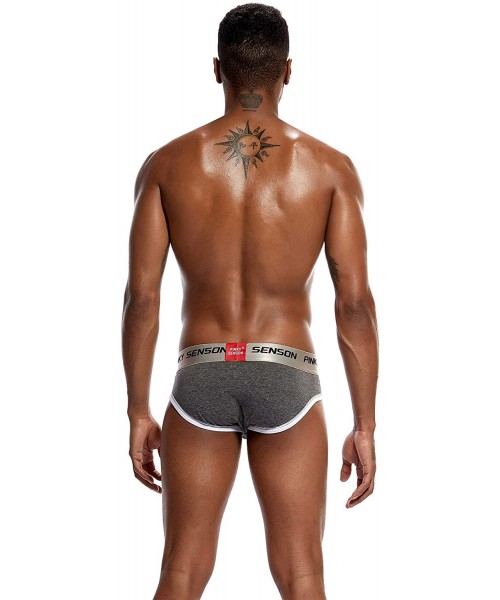 G-Strings & Thongs Men's Underwear Soft Briefs Low Rise Stretchy Bikinis - Grey - CC1926SEKCQ