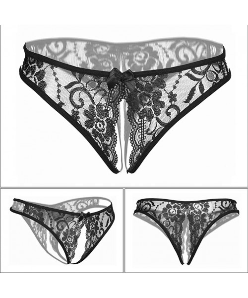 Panties Women's Sexy Floral Undies Lace Panties G-String Thong Lingerie Underwear for Female - 4 Styles Pack - C8193ARKITA