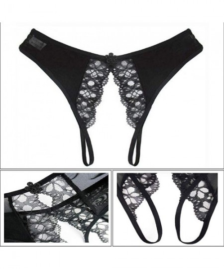 Panties Women's Sexy Floral Undies Lace Panties G-String Thong Lingerie Underwear for Female - 4 Styles Pack - C8193ARKITA