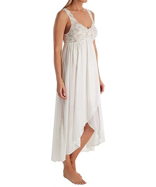 Nightgowns & Sleepshirts Women's Silhouette Nylon Tricot Hi-Low Gown (35737) - Ivory - CY18Y653LYR