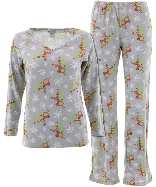 Sets Juniors Novelty Winter Print Pajamas - Gray - CD18LOHOW5T