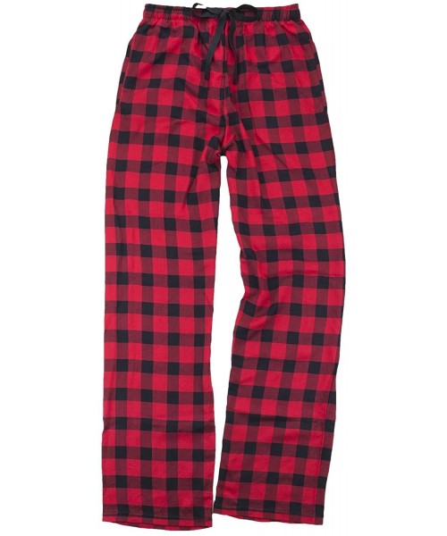 Bottoms 100% Woven Cotton Soft & Cozy Flannel Pants & Care Guide Adult - Red Buffalo - CL18H3MTETL