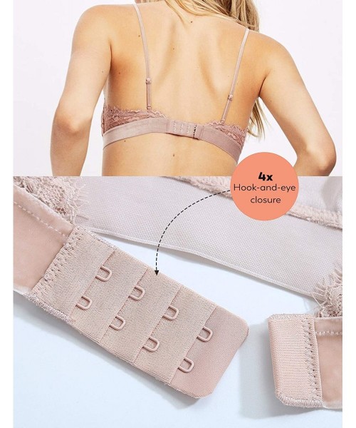 Bras Lace Bralette Panty Set Sexy Velvet Adjustable Strap Wirefree Day Bra - Nude Pink - CY18AD8D0M2