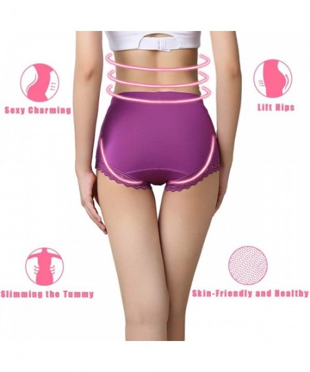 Panties Underwear Women High Waist Briefs Cotton Bamboo Modal Panties C Section - 5 Pack Lace (Bamboo Modal) - C618SIWKGSE