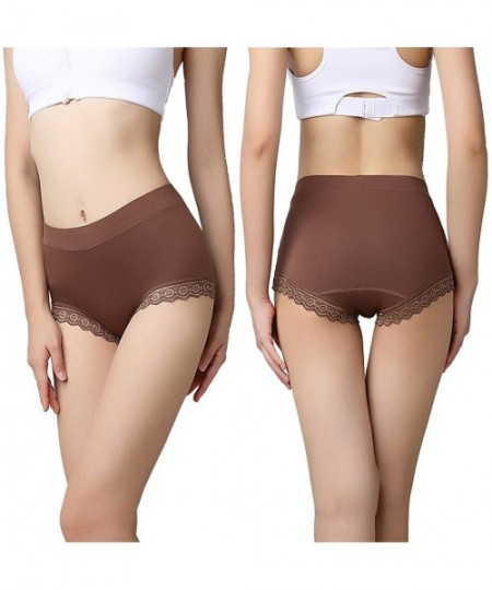 Panties Underwear Women High Waist Briefs Cotton Bamboo Modal Panties C Section - 5 Pack Lace (Bamboo Modal) - C618SIWKGSE