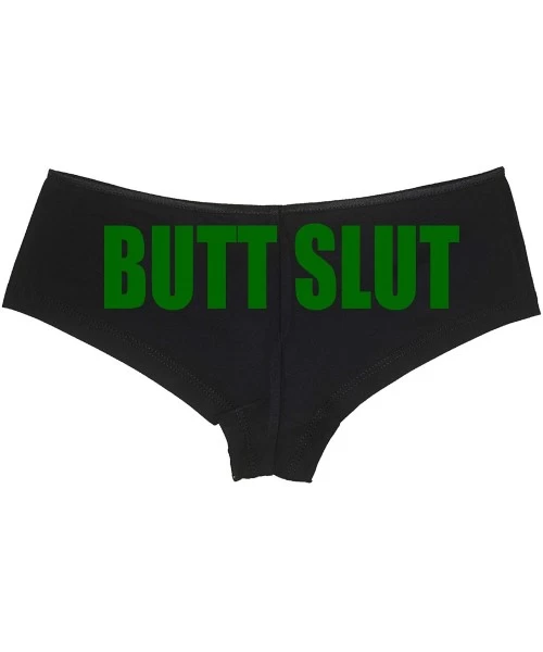 Panties Butt Slut Boyshort Underwear Sexy Flirty Panties Rude Panties - Forest Green - C818LQR0X55