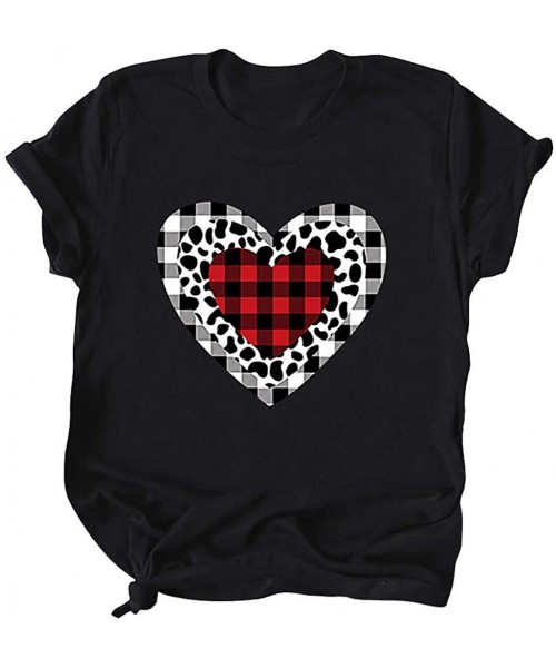 Thermal Underwear Women's Valentine Shirt- Adeliberr Heart-Shaped Cute Graphic Print Shirt Shirt T-Shirt Short Sleeve - F5-gr...