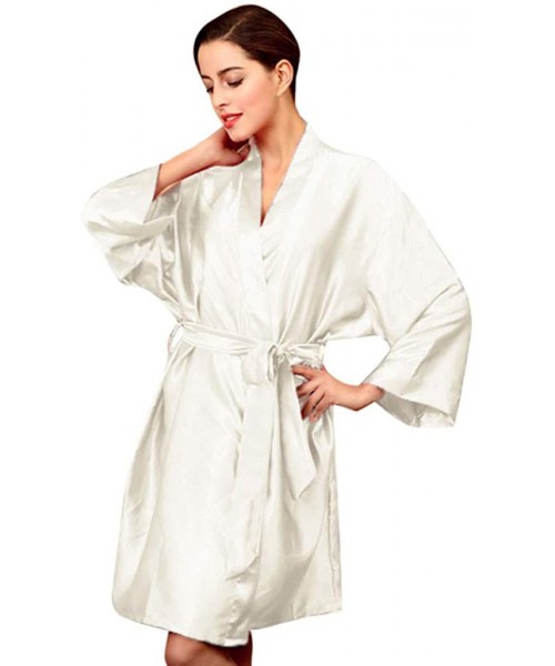 Bustiers & Corsets Women Fashion Robe Babydoll Belt Underwear Sexy Nightdress Loose Comfort Sleepwear Robes - White - CY18RQE...