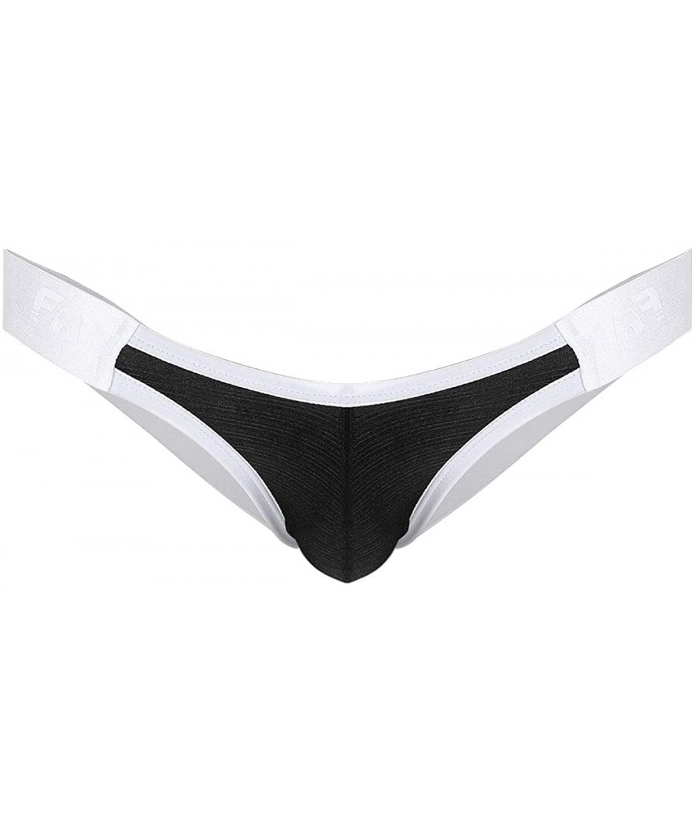 G-Strings & Thongs Men's Grape Smugglers Micro Bulge Pouch Thongs V-String Bikini Briefs Underwear - String Black - CX18OX47A8I