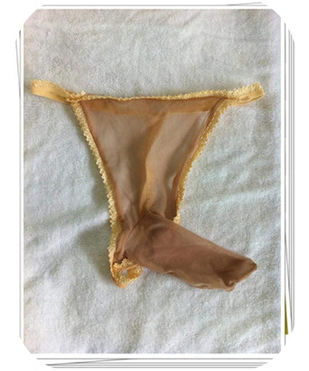 G-Strings & Thongs Sissy Panties Thongs Underwear Plus Size Men Transparent Stars Exotic Male Jockss Strings Homme - Pink - C...