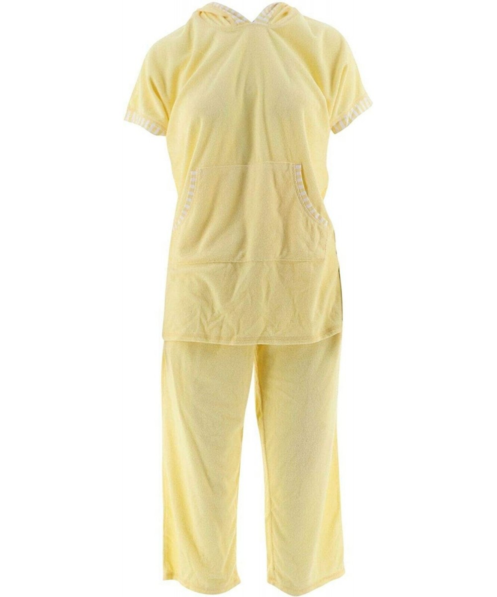 Nightgowns & Sleepshirts Garden Stripe Baby Terry 3Pc Lounge Set A286848 - Yellow - CN18D0WW35U