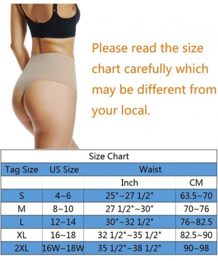 Shapewear Women's Tummy Control Thong Shapewear High Waist Body Shaper Thongs Underwear - Nude-1 - C918A2QL5DY